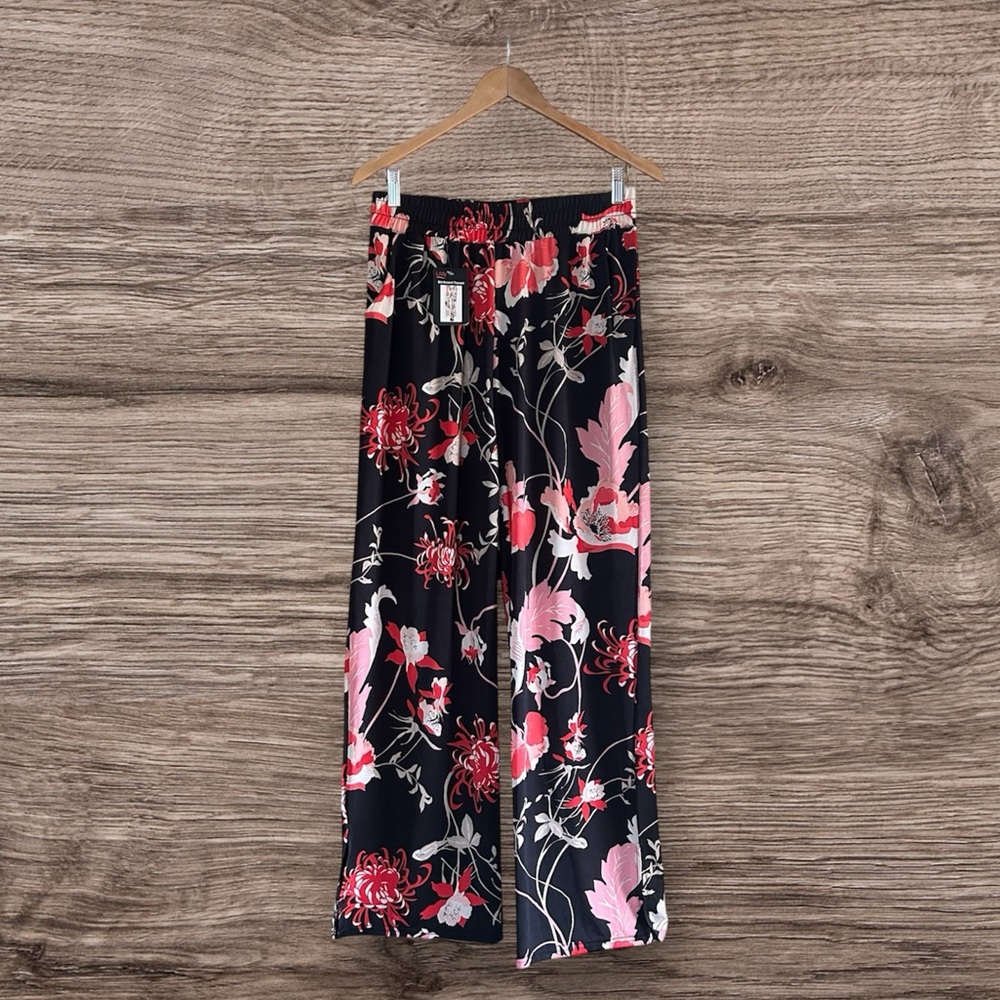Lildy red pink bohemian slit accent trouser pants L/XL